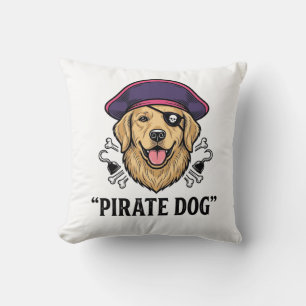 Coussin Pirate Dog Vintage Engraving Shirt Design_1