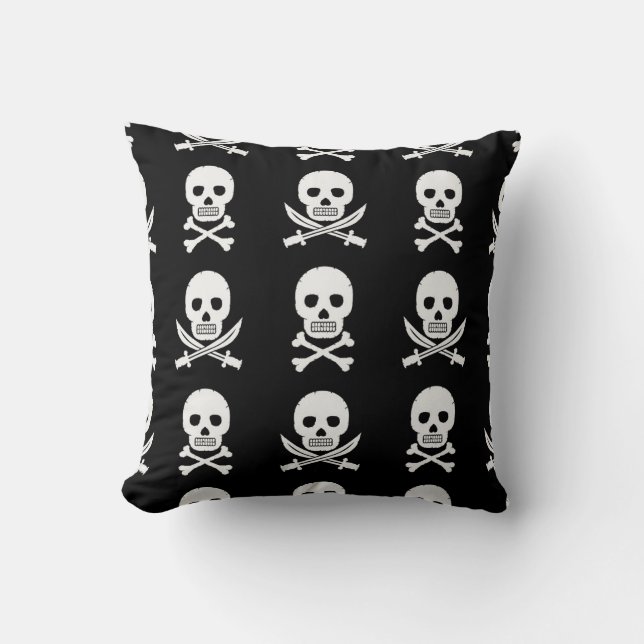 Coussin Pirate Skuls Crossbones Motif sans couture (Recto)