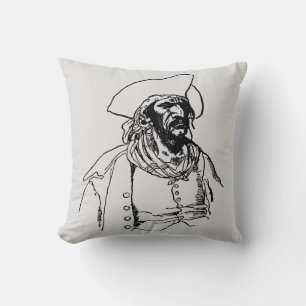 Coussin Pirates Vintage, un croquis de boucanier par Howar