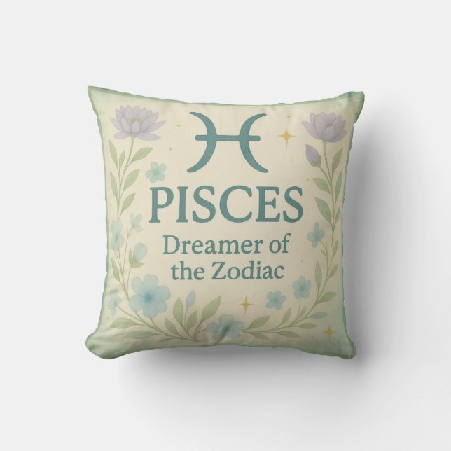 Coussin Pisces Gift Pillow – Dreamer of the Zodiac Astrolo (Recto)