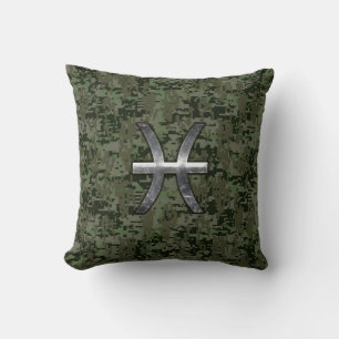 Coussin Pisces Zodiac Sign on Woodland Green Camion numéri