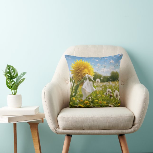 Coussin Pissenlit qui éternue dans un mouchoir (Chaise)