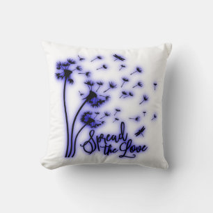 Coussin Pissenlits et Libellules Répandez l'Amour