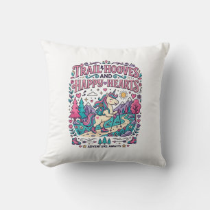 Coussin Piste de licorne Sabots et cœurs joyeux Applicatio