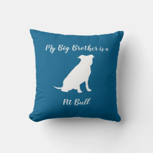 Coussin Pit Bull Chien Baby shower Blue Boy Pitbull