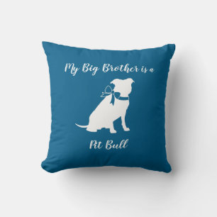 Coussin Pit Bull Chien Baby shower Blue Boy Pitbull