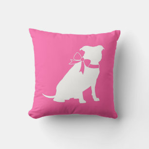 Coussin Pit Bull Chien Baby shower rose fille Pitbull