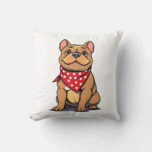 Coussin Pitbull Bouledogue mignon avec bandana amateur de 