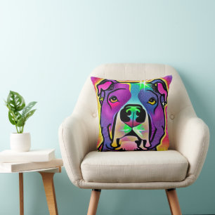 Coussin Pitbull Dog Pop Art