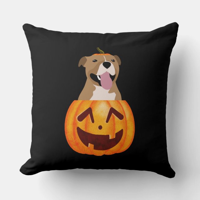 Coussin Pitbull Halloween (Recto)