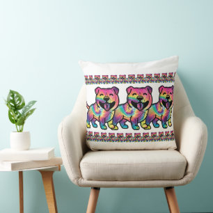 Coussin Pitbull Tie Dye
