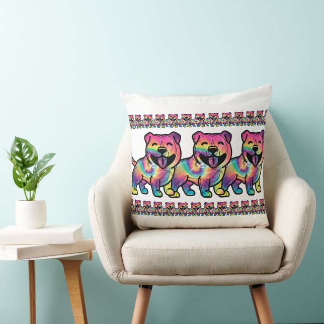Coussin Pitbull Tie Dye (Chaise)