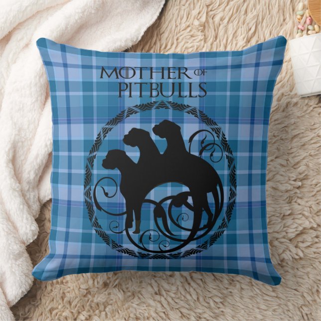Coussin Pitbulles sur Plaid (Couverture)