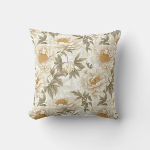 Coussin Pivoine Blanche