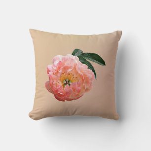 Coussin Pivoine rose au soleil