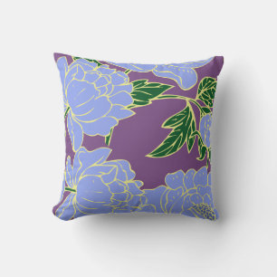 Coussin Pivoines Bleues