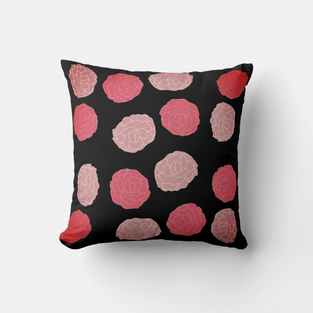 Coussin Pivoines roses (Recto)