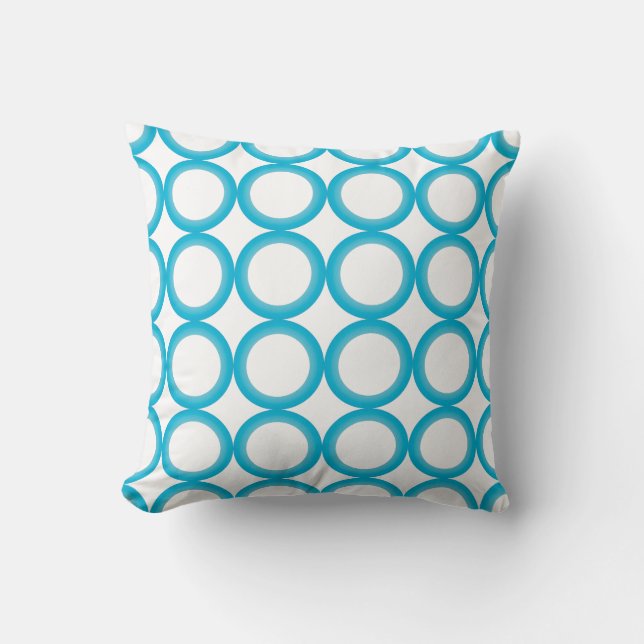 Coussin PixDezines anneaux mod/turquoise+blanc/arrière - p (Recto)