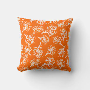 Coussin PixDezines blanc+corail orange/do-it-yourself arri
