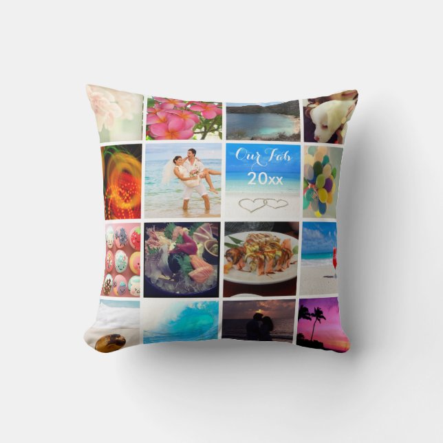 Coussin PixDezines do-it-yourself Instagram Collage Photos (Recto)