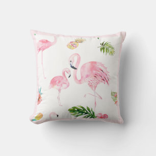 Coussin PixDezines Flamant rose rose, Tropical, do-it-your