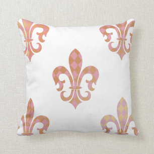 Coussin PixDezines fleur de lis/rose/or/DIYbackground