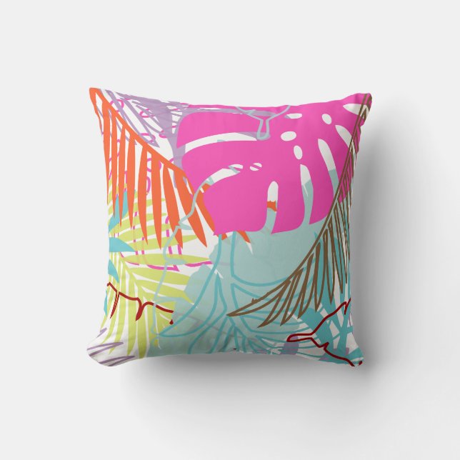 Coussin PixDezines forêt tropicale/do-it-yourself couleurs (Recto)