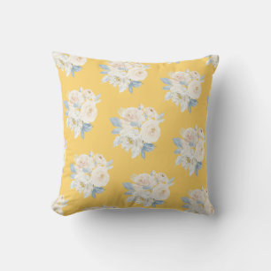 Coussin PixDezines H2 Roses Bleu Poussiéreux