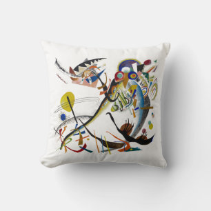 Coussin PixDezines Kandinsky 1921 Segments Bleus Abstraits