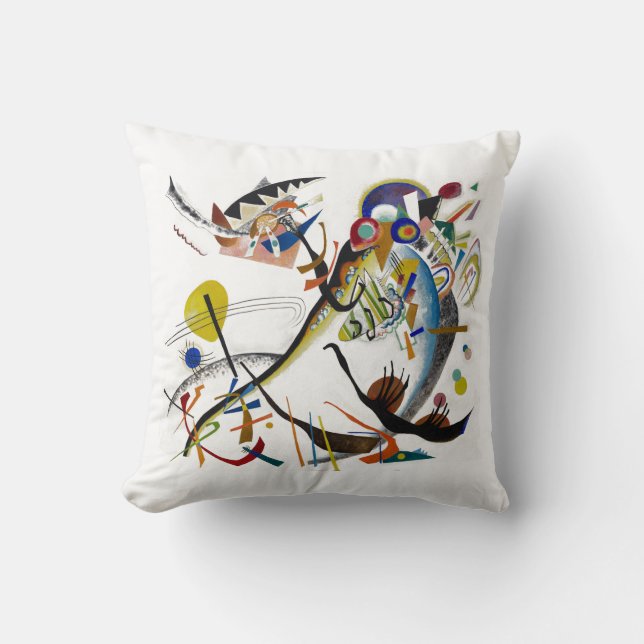 Coussin PixDezines Kandinsky 1921 Segments Bleus Abstraits (Recto)