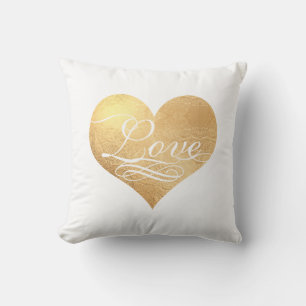 Coussin PixDezines Love Faux Gold Coeur/do-it-yourself cou