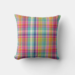 Coussin PixDezines malibu plaid+stripes
