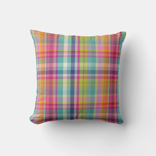 Coussin PixDezines malibu plaid+stripes (Recto)