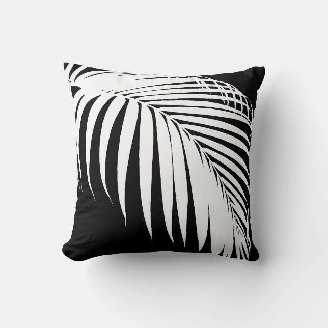 Coussin PixDezines Palmiers noirs+blancs, DO-IT-YOURSELF A (Recto)