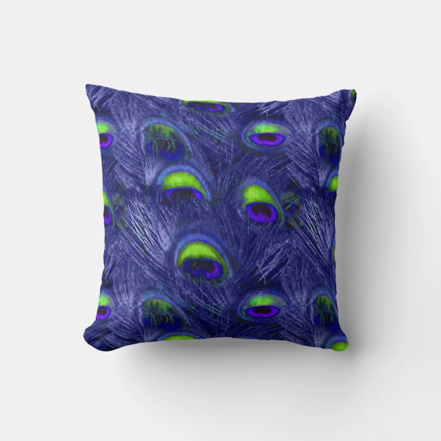 Coussin PixDezines paon psychédélique (Recto)