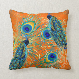 Coussin PixDezines paons/do-it-yourself couleurs arrière -