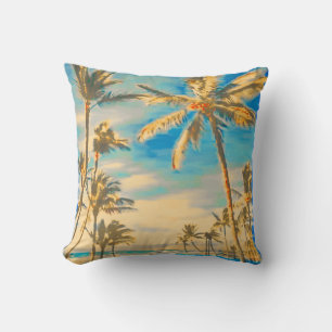 Coussin PixDezines scène de plage vintage