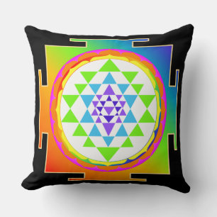 Coussin PixDezines Sri Yantra/Arc-en-ciel/Fond DIY