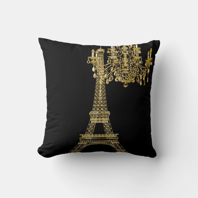 Coussin PixDezines, tour de eiffel/faux or/DO-IT-YOURSELF  (Recto)