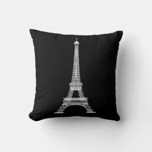 Coussin PixDezines tour eiffel/noir+blanccouleur DIY