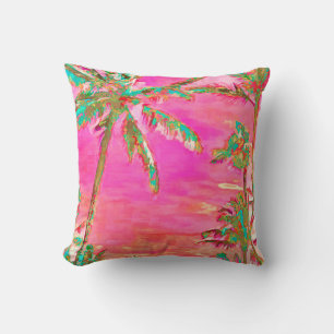 Coussin PixDezines Vintage Hawaii Beach/Coral/Turquoise