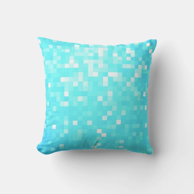 Coussin Pixel Aqua Turquoise (Recto)