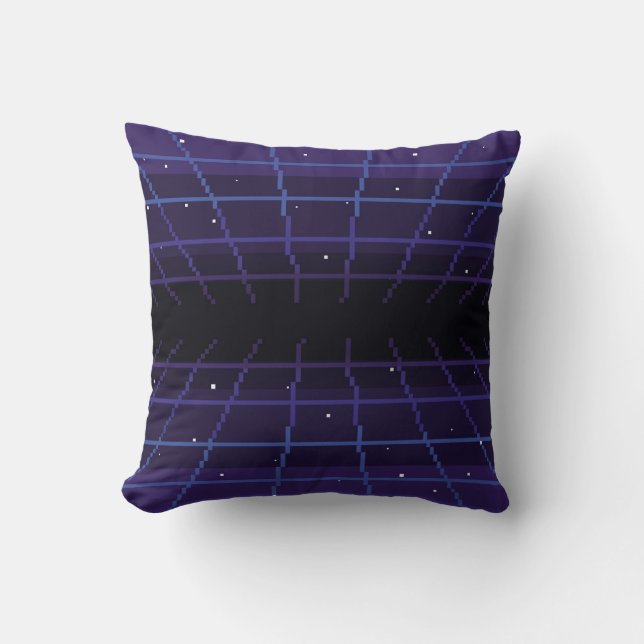 Coussin pixel art des années 80 Retro sci-Fi arrière - pla (Recto)