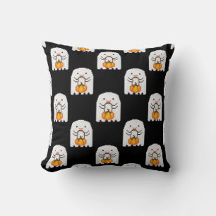 Coussin Pixel art fantôme : Halloween motif