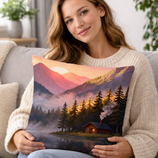 Coussin Pixel Art Nature Landscape