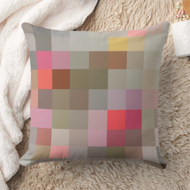 Coussin Pixel blocks in gray compliments pattern (Couverture)