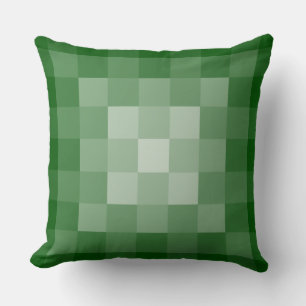 Coussin Pixel de tuiles Carrés géométriques et vertes