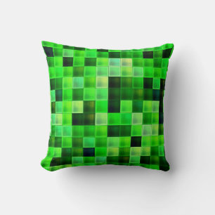 Coussin Pixels de jeu vidéo Motif Carré vert
