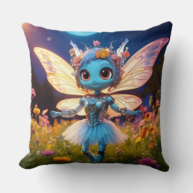 Coussin Pixie Robot Ballerina Danser en Fleur sauvage (Recto)