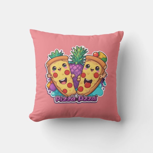Coussin Pizza à l'ananas amusant (Recto)